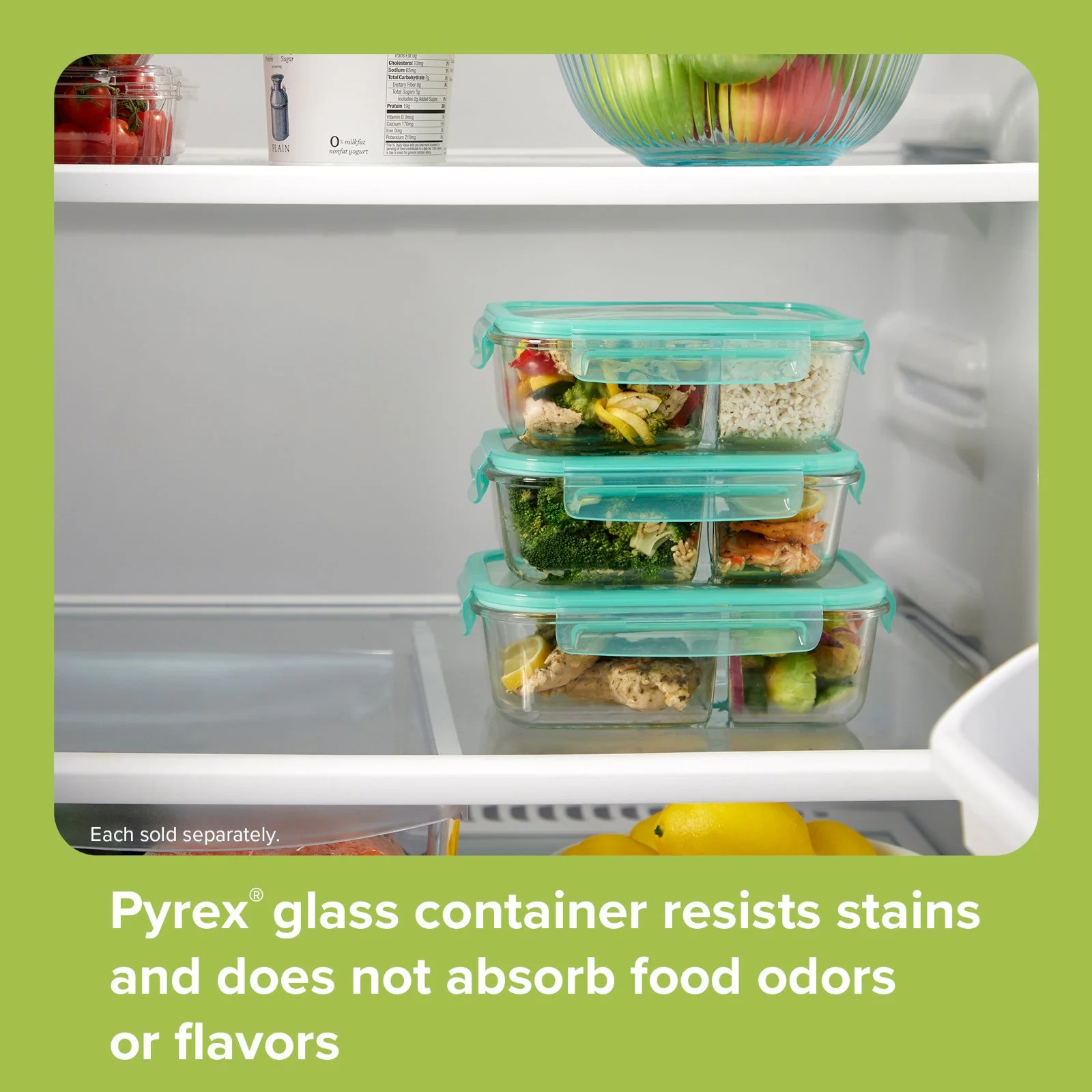 Snapware® MealBox™ 3.8-cup Divided Glass Storage Container With Lid ...